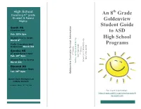 An 8 Grade Goldenview Student Guide to ASD High School Programs