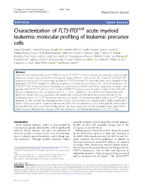 Characterization of FLT3-Itdmut Acute Myeloid Leukemia