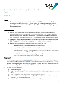Platform Contributions - Summary of Feedback and Draft Policy