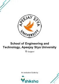School of Engineering and Technology, Apeejay Stya University