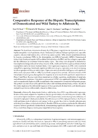 Comparative Response of the Hepatic Transcriptomes of Domesticated and Wild Turkey to Aﬂatoxin B1