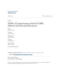 Delphi: a Comprehensive Suite for Delphi Software and Associated Resources Lin Li Clemson University