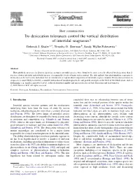 Do Desiccation Tolerances Control the Vertical Distribution of Intertidal Seagrasses? Deborah J