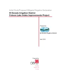 El Dorado Irrigation District Folsom Lake Intake Improvements Project