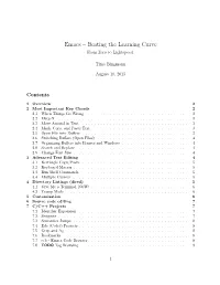 Emacs – Beating the Learning Curve from Zero to Lightspeed