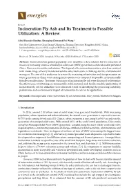 Incineration Fly Ash and Its Treatment to Possible Utilization: a Review