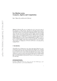 Lie-Butcher Series, Geometry, Algebra and Computation