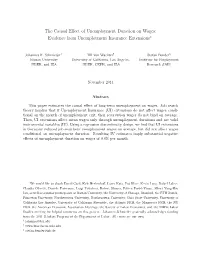 The Causal Effect of Unemployment Duration On