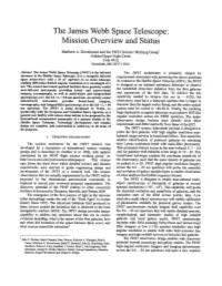 The James Webb Space Telescope: Mission Overview and Status