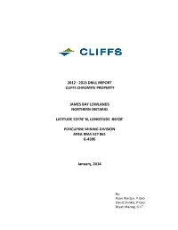 2012 - 2013 Drill Report Cliffs Chromite Property