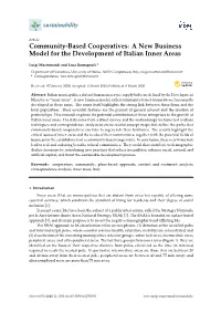 Community-Based Cooperatives: a New Business Model for the Development of Italian Inner Areas
