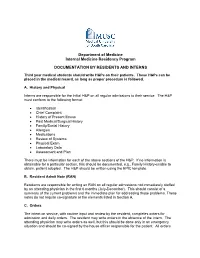 Documentation by Residents and Interns 2020