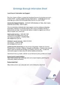 Elmbridge Borough Information Sheet