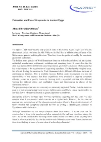 Extraction and Use of Greywacke in Ancient Egypt Ahmed Ibrahim Othman
