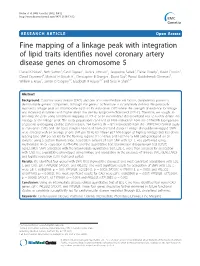 Fine Mapping of a Linkage Peak with Integration of Lipid Traits Identifies