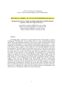 Policy Processes Through the Prism of Mobilizations PROVISIONAL VERSION