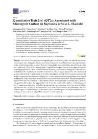 Quantitative Trait Loci (Qtls) Associated with Microspore Culture in Raphanus Sativus L. (Radish)