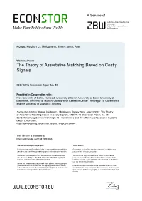 The Theory of Assortative Matching Based on Costly Signals