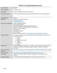 WCAG 2.0 a and AA Requirements