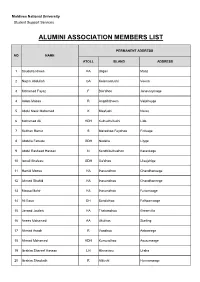 Alumini Association Members List