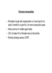 Chronic Bronchitis