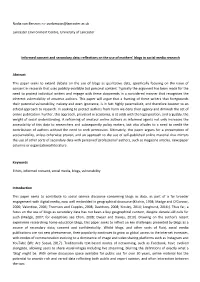 Informed Consent and Secondary Data Pre Print