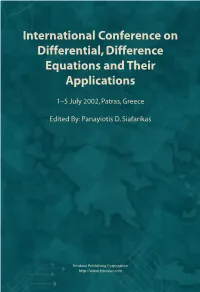 International Conference on Differential, Difference Equations and Their Differential, Difference Applications