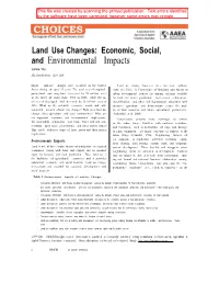 Land Use Changes: Economic, Social, and Environmental Impacts Junjie Wu