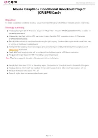 Mouse Casp8ap2 Conditional Knockout Project (CRISPR/Cas9)