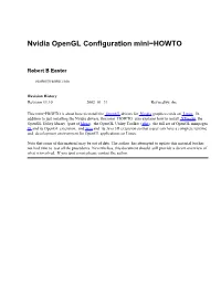 Nvidia Opengl Configuration Mini-HOWTO
