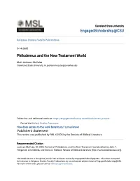 Philodemus and the New Testament World