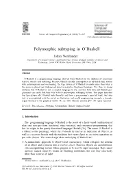 Polymorphic Subtyping in O'haskell