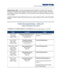 Preliminary Hearing Schedule June 11 to June 24, 2019