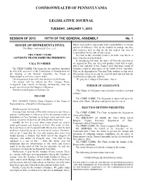 SESSION of 2013 197TH of the GENERAL ASSEMBLY No