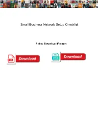 Small Business Network Setup Checklist