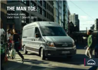 THE MAN TGE. Technical Data