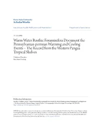 Warm Water Benthic Foraminifera Document The