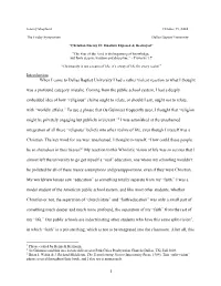 What Is Meant by “Christian Dualism” (Genuine Separation