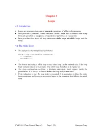 Chapter 4 Loops