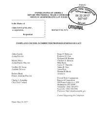 Complaint Counsel's Corrected Proposed Findings of Fact