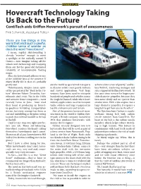 Hovercraft Technology Taking Us Back to the Future Contitech Aids Griffon Hoverwork’S Pursuit of Awesomeness Erik Schmidt, Assistant Editor