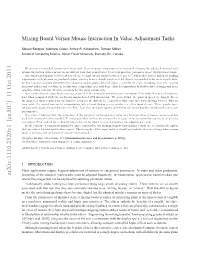 Mixing Board Vs. Mouse Interaction in Parameter Adjustment Tasks