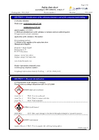 Safety Data Sheet According to 1907/2006/EC, Article 31 Printing Date: 10.03.2020 Version Number 1 Revision:______10.03.2020
