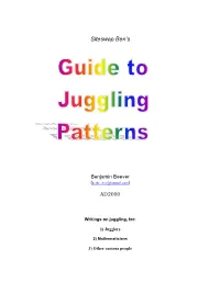 Siteswap Ben's Guide to Juggling Patterns