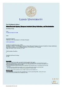 The Privilege to Select. Global Research System, European Academic Library Collections, and Decolonisation