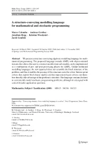A Structure-Conveying Modelling Language for Mathematical and Stochastic Programming