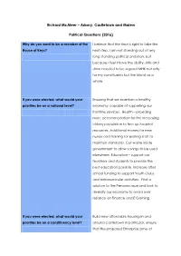 Arbory, Castletown and Malew Political Questions
