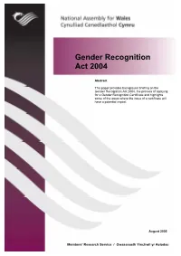 Gender Recognition Act 2004