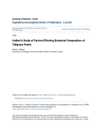 Hulbert's Study of Factors Effecting Botanical Composition of Tallgrass Prairie