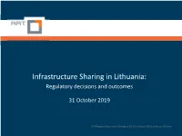 Infrastructure Sharing in Lithuania: Regulatory Decisions and Outcomes